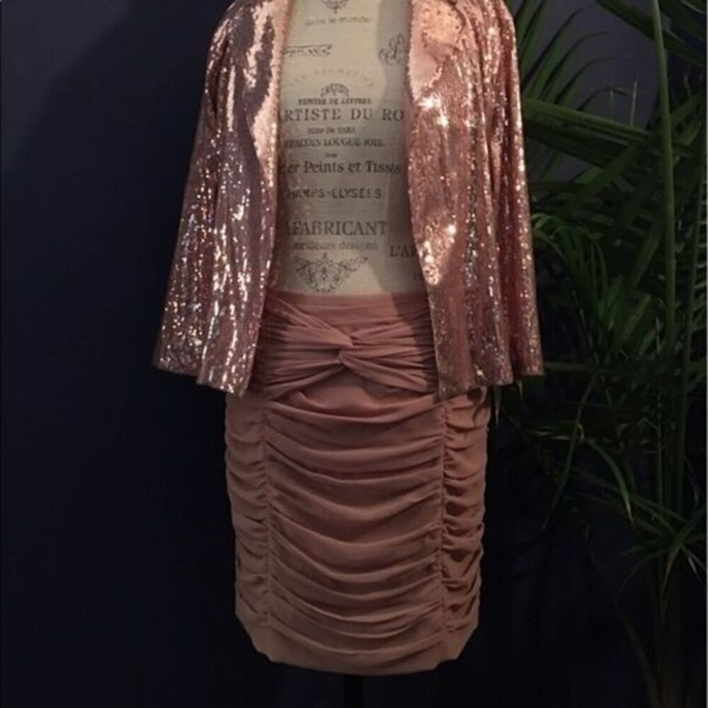 H&M rose mauve gathered shirred skirt